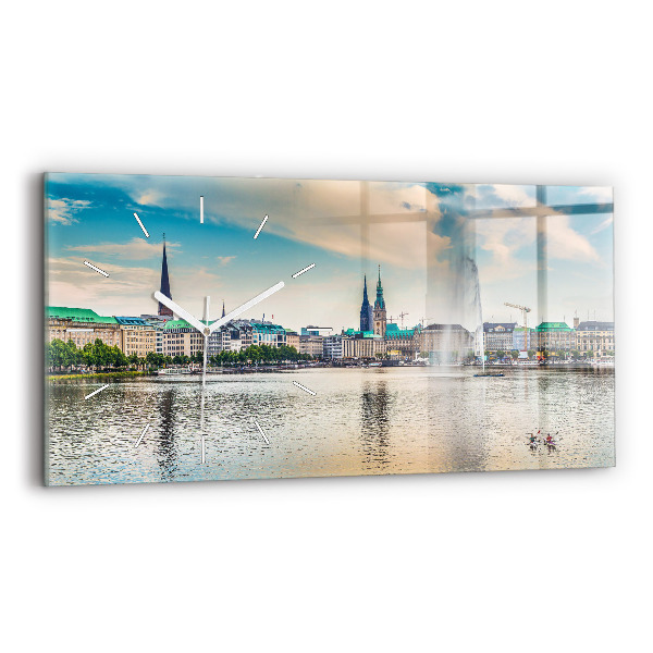 Horloge rectangulaire horizontale Binnenalster à Hambourg