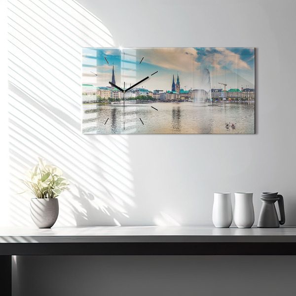 Horloge rectangulaire horizontale Binnenalster à Hambourg