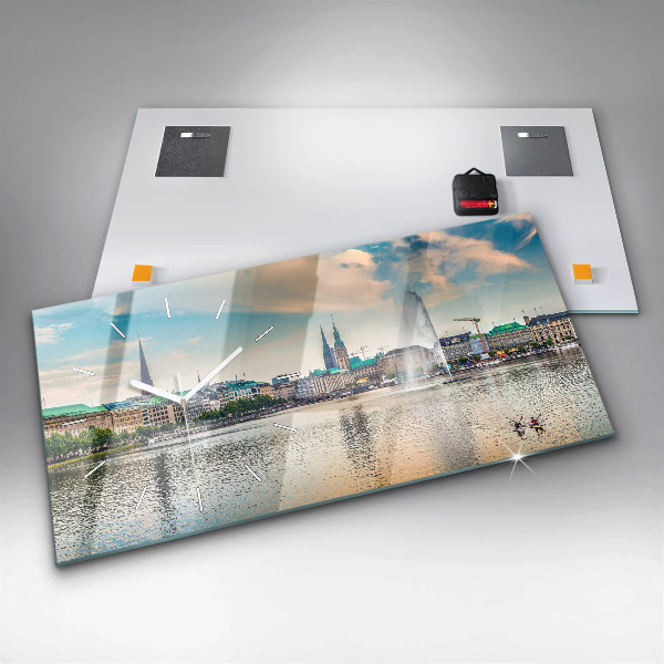 Horloge rectangulaire horizontale Binnenalster à Hambourg
