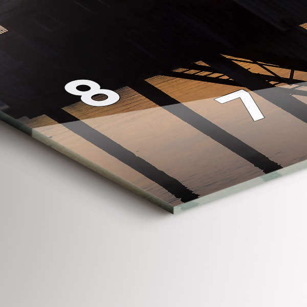 Horloge murale horizontale Coucher de soleil sur le lac