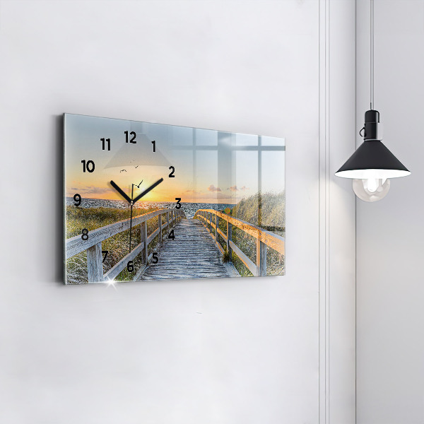Horloge rectangulaire horizontale Vacances à la plage