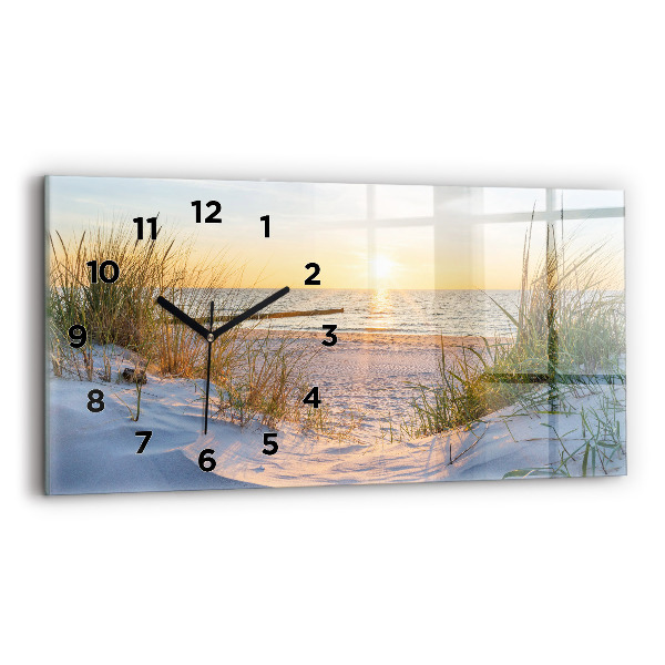 Horloge rectangulaire horizontale Coucher de soleil sur la mer