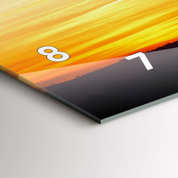 Horloge murale horizontale Bâtiment et coucher de soleil