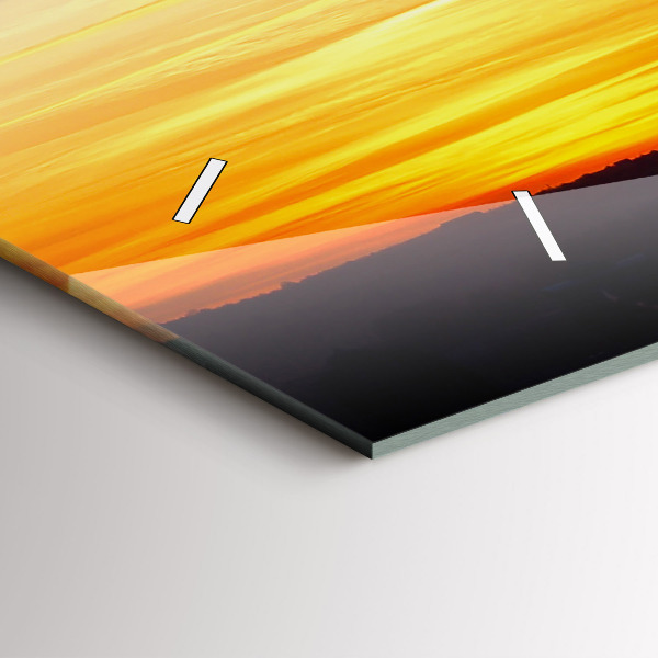 Horloge murale horizontale Bâtiment et coucher de soleil