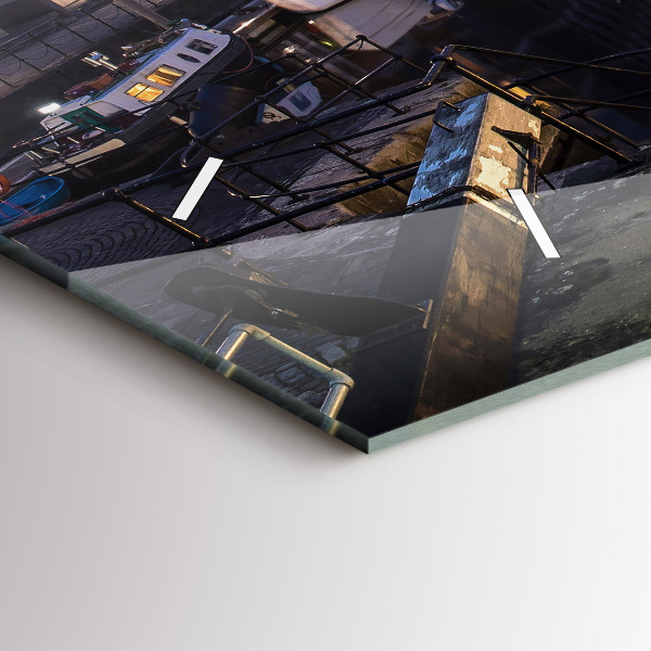 Horloge rectangulaire horizontale La ville illuminée la nuit