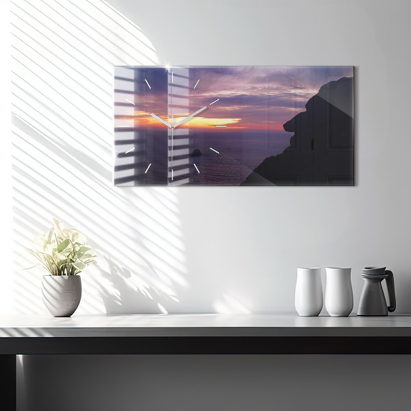 Horloge rectangulaire horizontale Tête de pierre