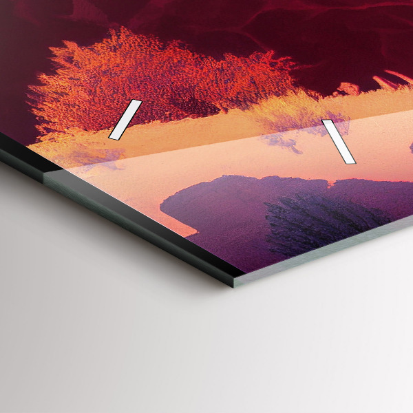 Horloge murale horizontale 'Illustration du désert de l''Arizona'