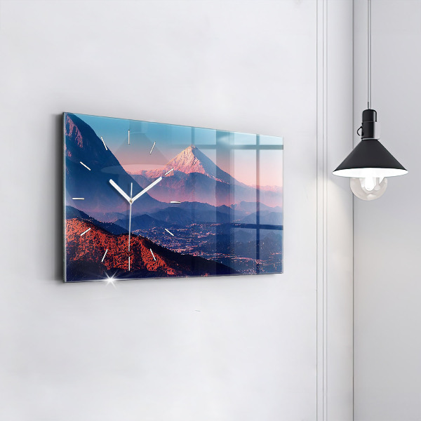 Horloge murale horizontale Montagnes à San Antonio, États-Unis