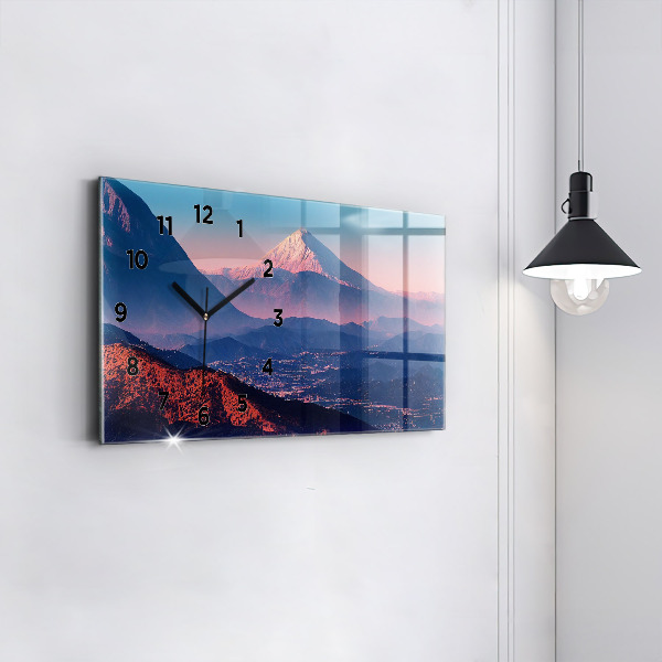 Horloge murale horizontale Montagnes à San Antonio, États-Unis