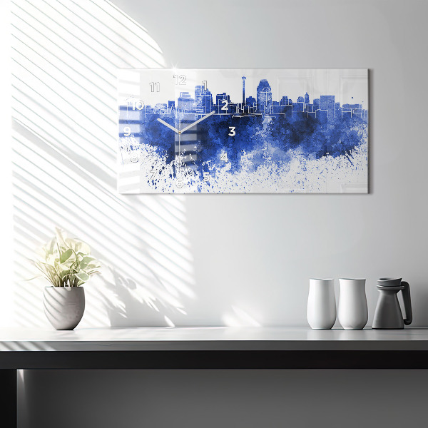 Horloge murale horizontale Aquarelles de San Antonio