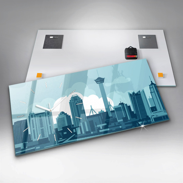 Horloge murale horizontale 'L''architecture aux États-Unis'