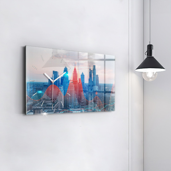Horloge murale horizontale Gratte-ciels à Philadelphie