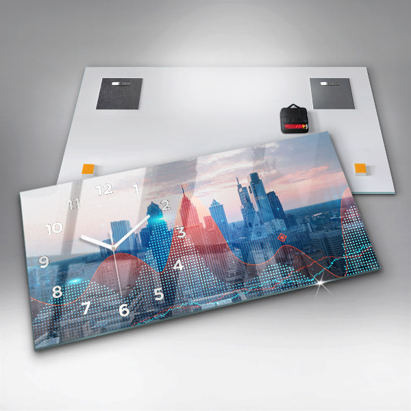 Horloge murale horizontale Gratte-ciels à Philadelphie