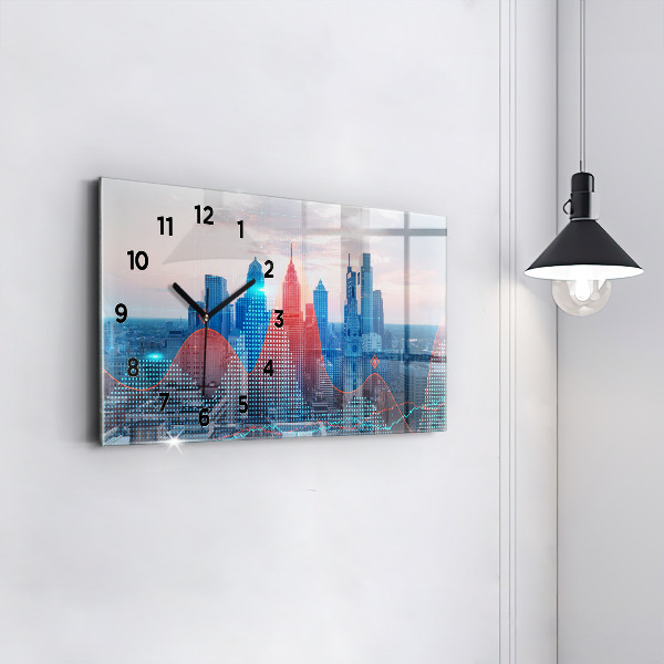 Horloge murale horizontale Gratte-ciels à Philadelphie