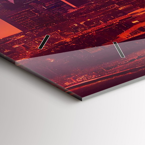 Horloge murale horizontale La ville de Philadelphie la nuit