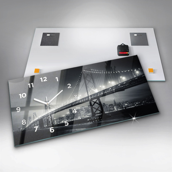 Horloge rectangulaire horizontale Pont de San Francisco la nuit