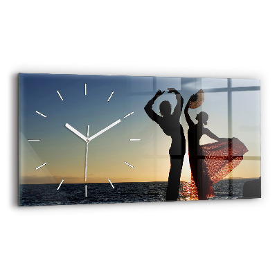 Horloge rectangulaire horizontale Danse espagnole en mer