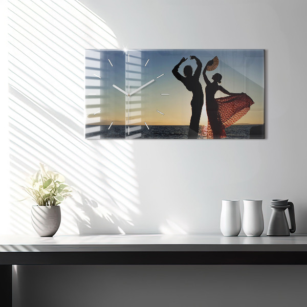 Horloge rectangulaire horizontale Danse espagnole en mer