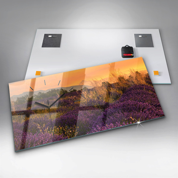 Horloge rectangulaire horizontale Prairie de lavande France