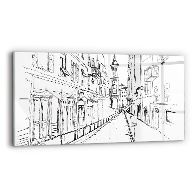 Horloge rectangulaire horizontale Dessin de la ville de Provence