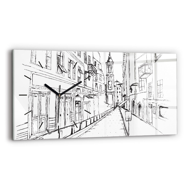 Horloge rectangulaire horizontale Dessin de la ville de Provence
