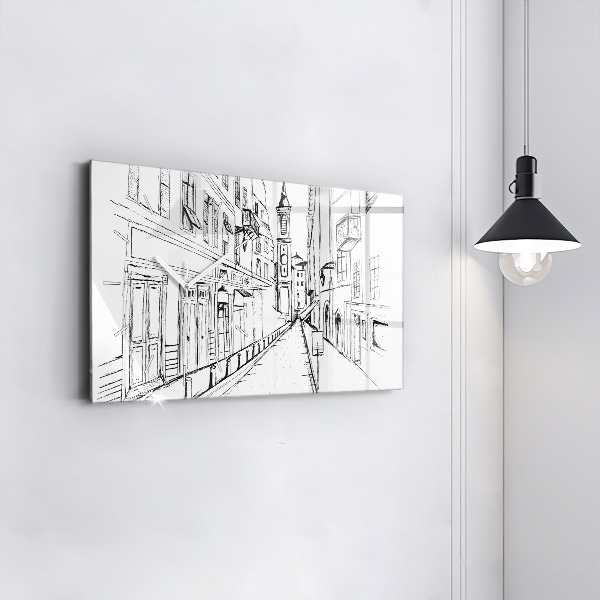 Horloge rectangulaire horizontale Dessin de la ville de Provence