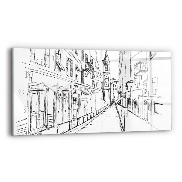 Horloge rectangulaire horizontale Dessin de la ville de Provence
