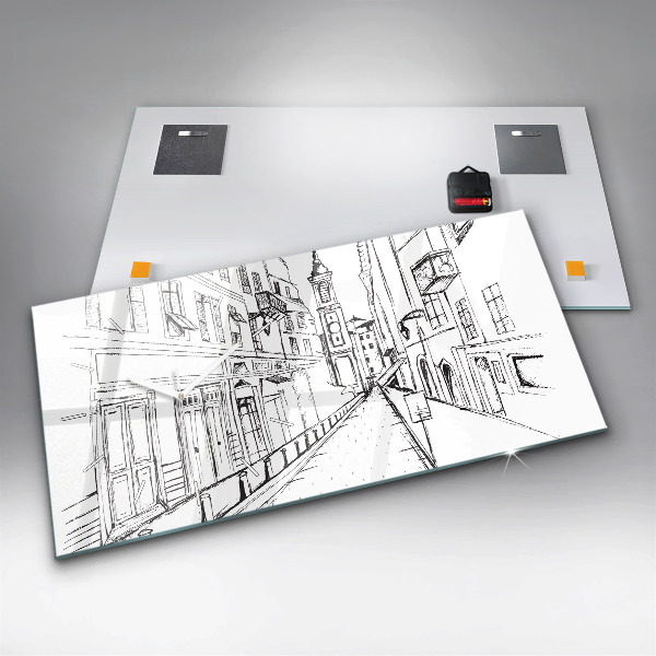 Horloge rectangulaire horizontale Dessin de la ville de Provence