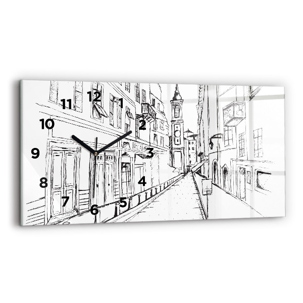 Horloge rectangulaire horizontale Dessin de la ville de Provence