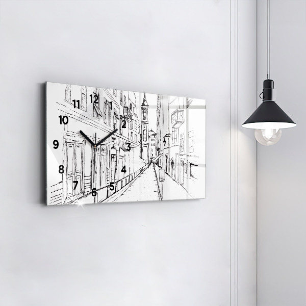 Horloge rectangulaire horizontale Dessin de la ville de Provence