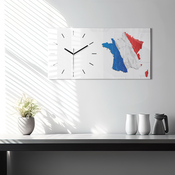 Horloge rectangulaire horizontale Drapeau de la France