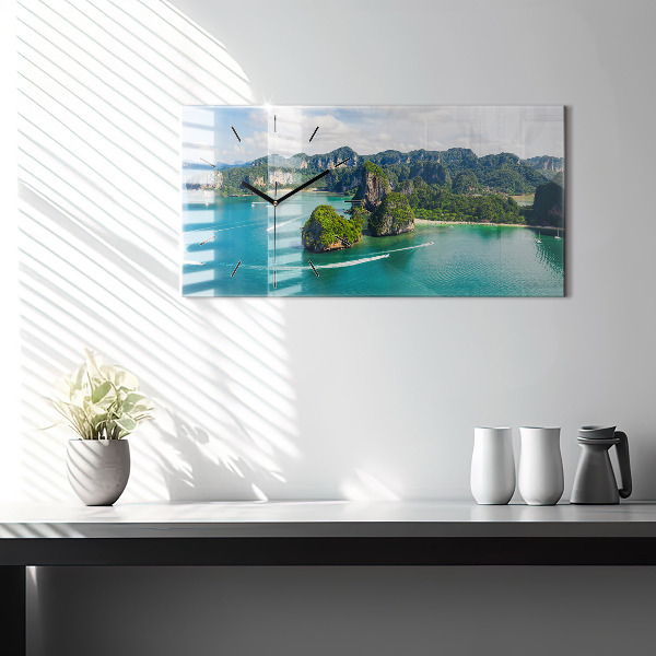 Horloge murale horizontale Île en Thaïlande