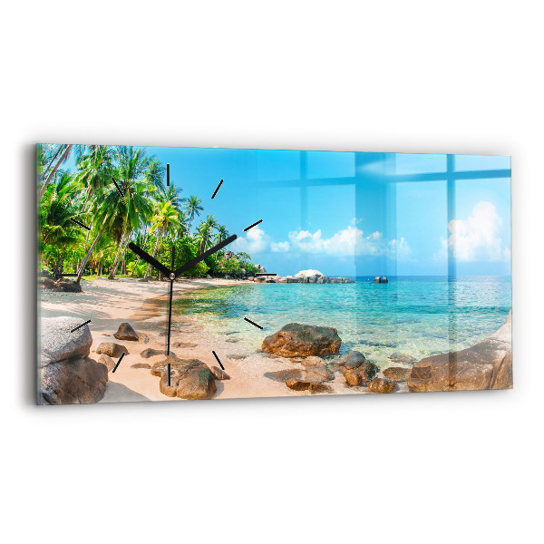 Horloge rectangulaire horizontale Belle plage en Thaïlande