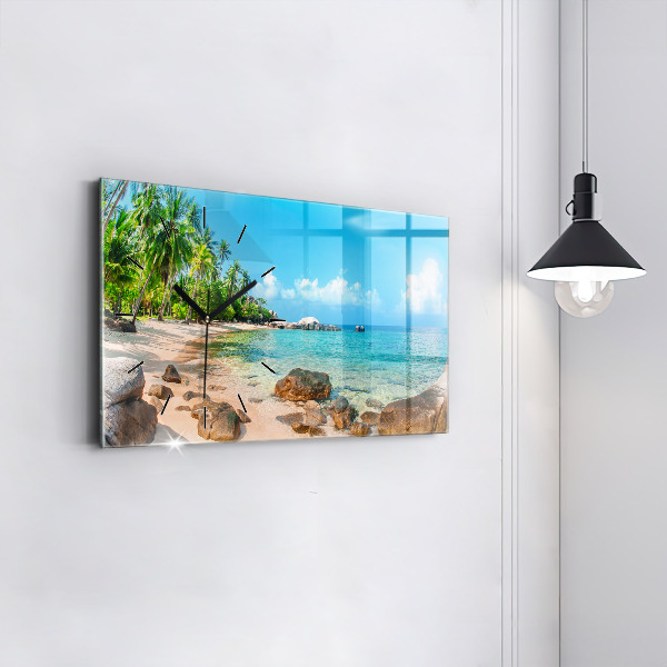 Horloge rectangulaire horizontale Belle plage en Thaïlande
