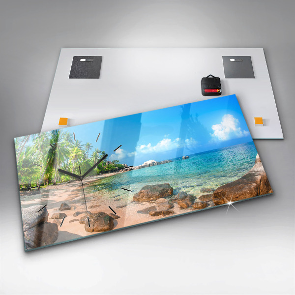 Horloge rectangulaire horizontale Belle plage en Thaïlande
