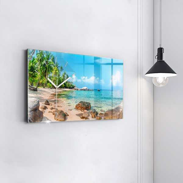 Horloge rectangulaire horizontale Belle plage en Thaïlande