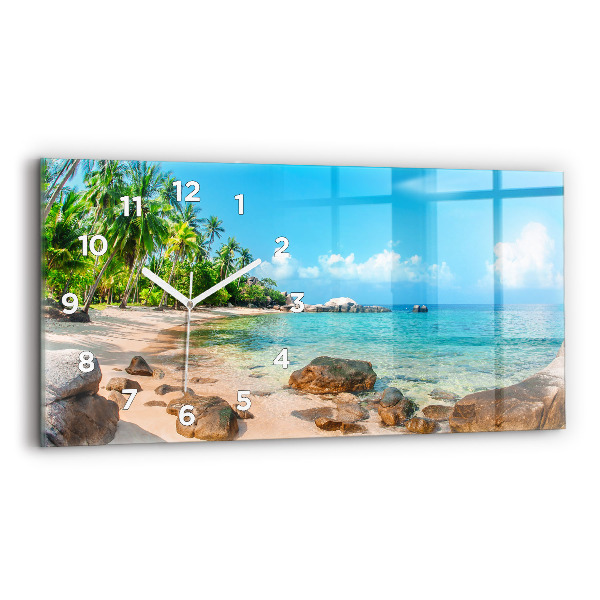 Horloge rectangulaire horizontale Belle plage en Thaïlande
