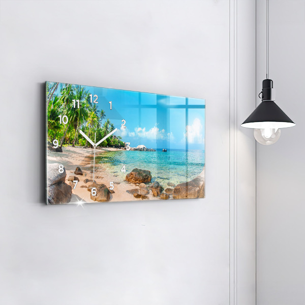 Horloge rectangulaire horizontale Belle plage en Thaïlande