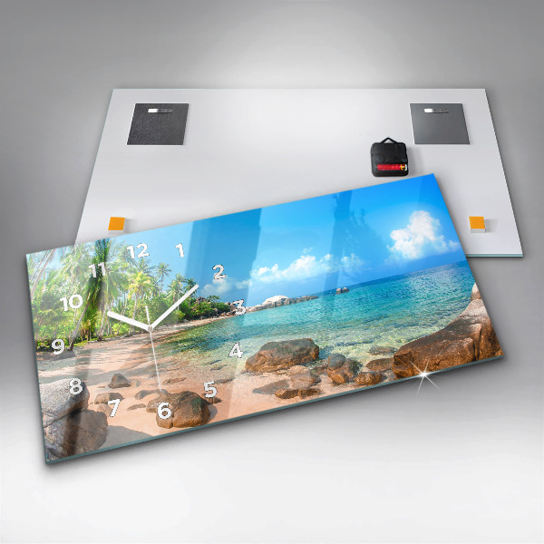 Horloge rectangulaire horizontale Belle plage en Thaïlande