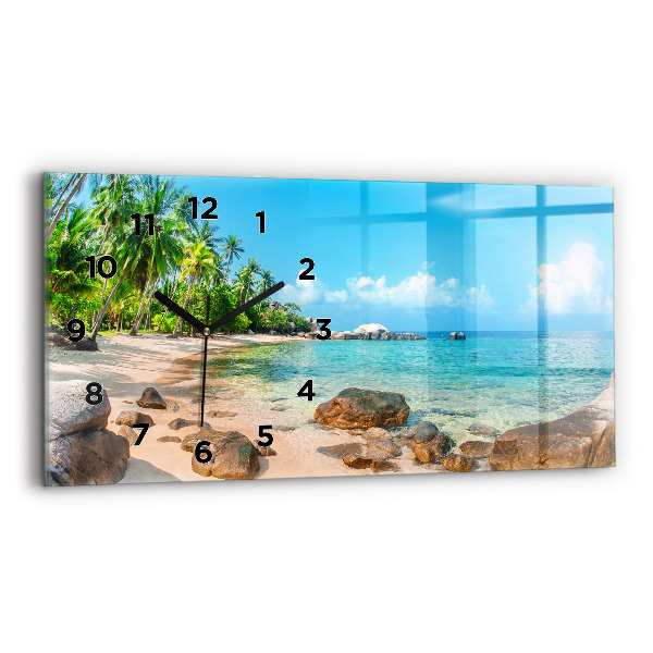 Horloge rectangulaire horizontale Belle plage en Thaïlande