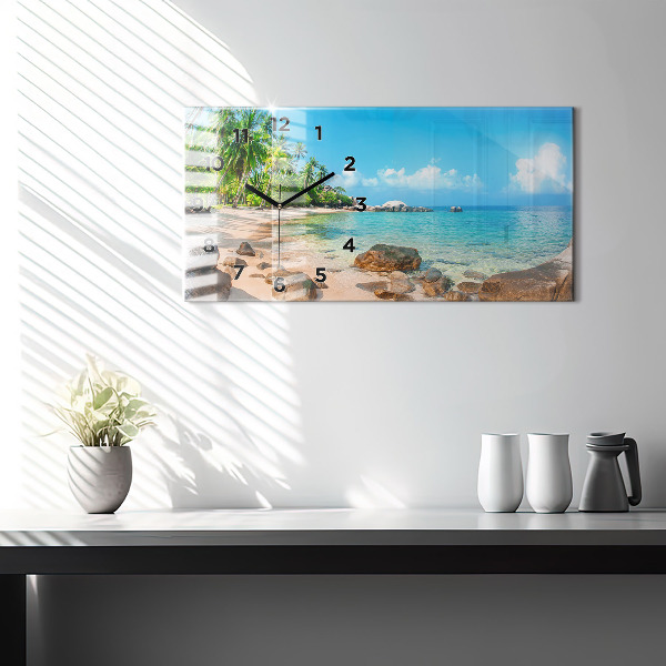Horloge rectangulaire horizontale Belle plage en Thaïlande