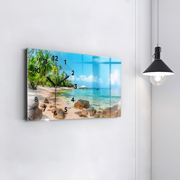 Horloge rectangulaire horizontale Belle plage en Thaïlande