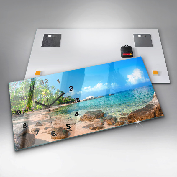 Horloge rectangulaire horizontale Belle plage en Thaïlande