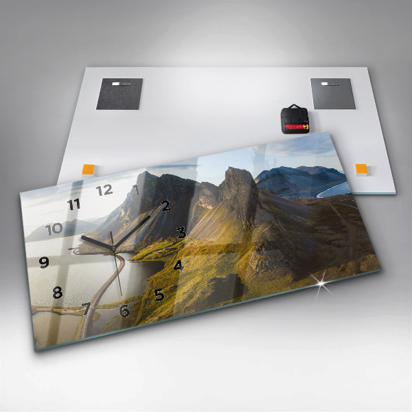 Horloge rectangulaire horizontale Route en Islande