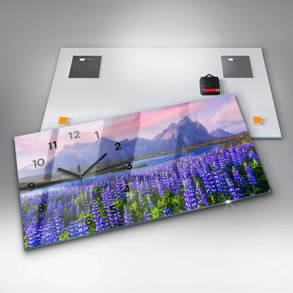 Horloge rectangulaire horizontale Vue sur la montagne Islande