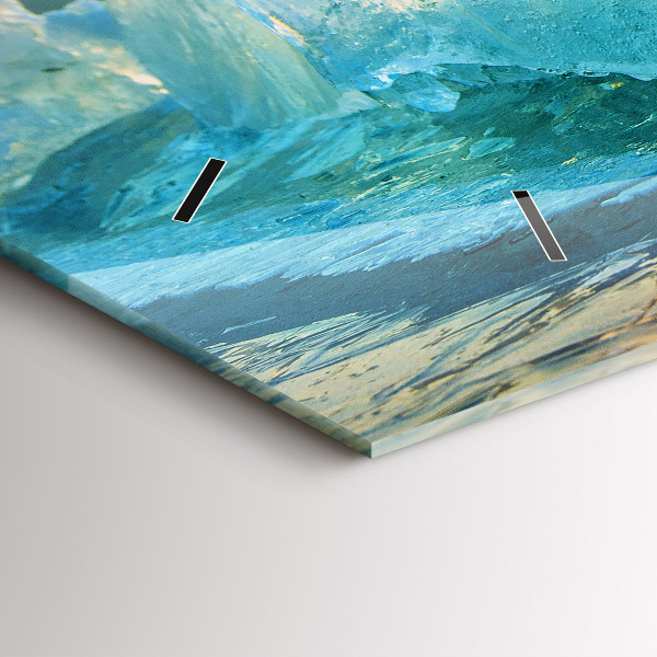 Horloge rectangulaire horizontale Iceberg et lever de soleil