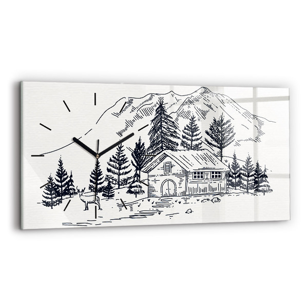 Horloge rectangulaire horizontale Ville de dessin animé