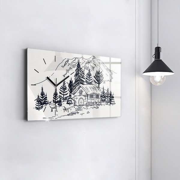 Horloge rectangulaire horizontale Ville de dessin animé