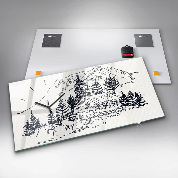 Horloge rectangulaire horizontale Ville de dessin animé