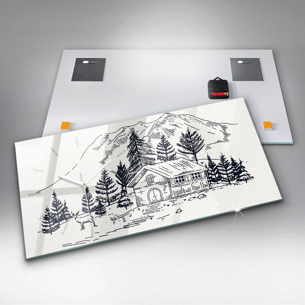 Horloge rectangulaire horizontale Ville de dessin animé